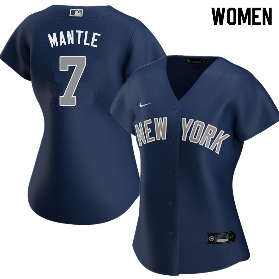 2020 Nike Women #7 Mickey Mantle New York Yankees Baseball Jerseys Sale-Navy